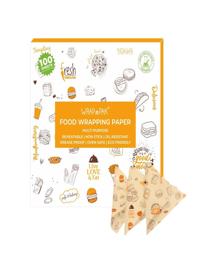 ورق تغليف الطعام من WRAP n PAK | 100 ورقة | صالح للطعام | معتمد من إدارة الغذاء والدواء الأمريكية | مقاوم للزيت ولا يتبلل | ورق لخبز الروتي والشاباتي والبرجر والبيتزا والساندويتشات | ورق زبدة (براون ديلايت، 11×12 بوصة) - Image 1